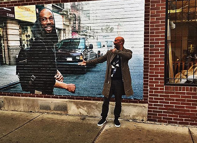 Mural of rapper, actor, film producer and poet Common
