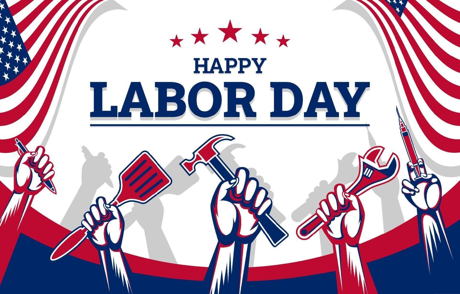 labor day various professions representation background design free vector 1